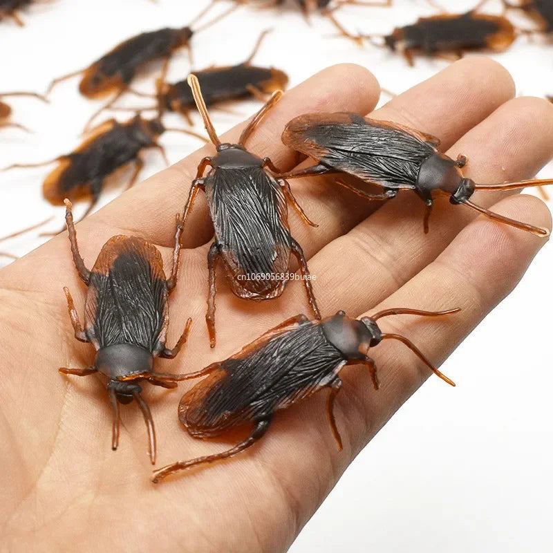 20/10pcs Special Lifelike Model Simulation Fake Rubber Cock Cockroach Roach Bug Roaches Prank Funny Trick Joke April Fools Prank Peaceful Pleasures Health and Wellness 10PC