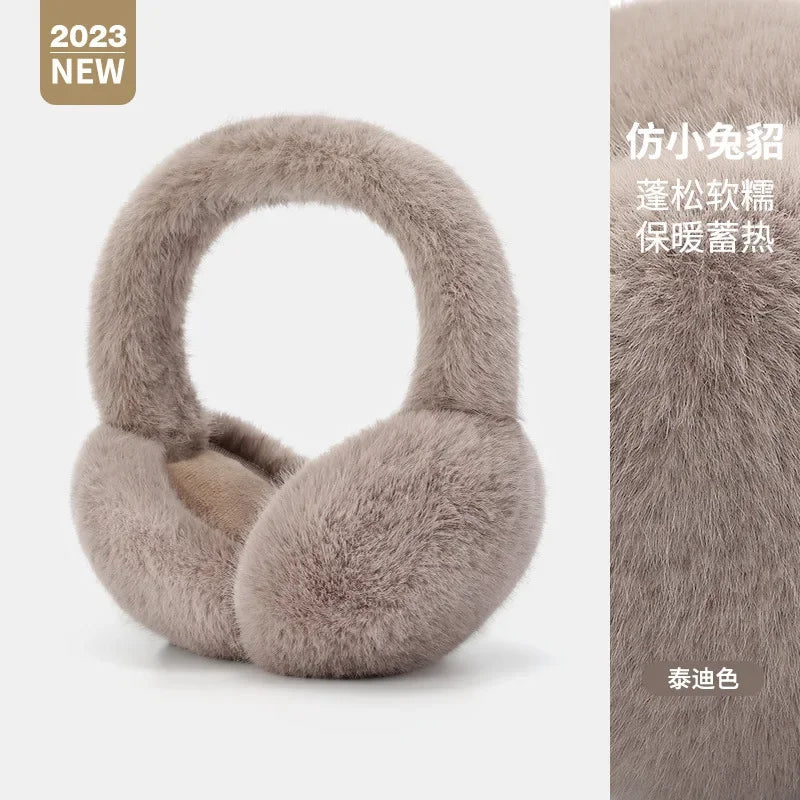 Soft Plush Ear Warmer Winter Earmuffs for Women Men Fashion Solid Color Warm Ear Cover Fashion Outdoor Cold Protection Earmuffs Peaceful Pleasures Health and Wellness Teddy color