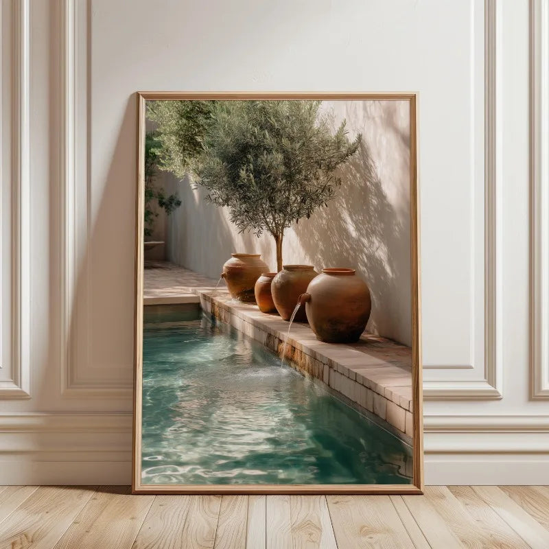 Minimalist Olive Tree Botanical Canvas Wall Art | Mediterranean Print