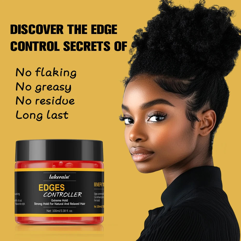 Edge Control Strong Hold Hair Gel Thick Edges Styling Gel Non-Greasy Non-Flaking No White Cast Long Lasting Supports All Hair Ty Peaceful Pleasures Health and Wellness