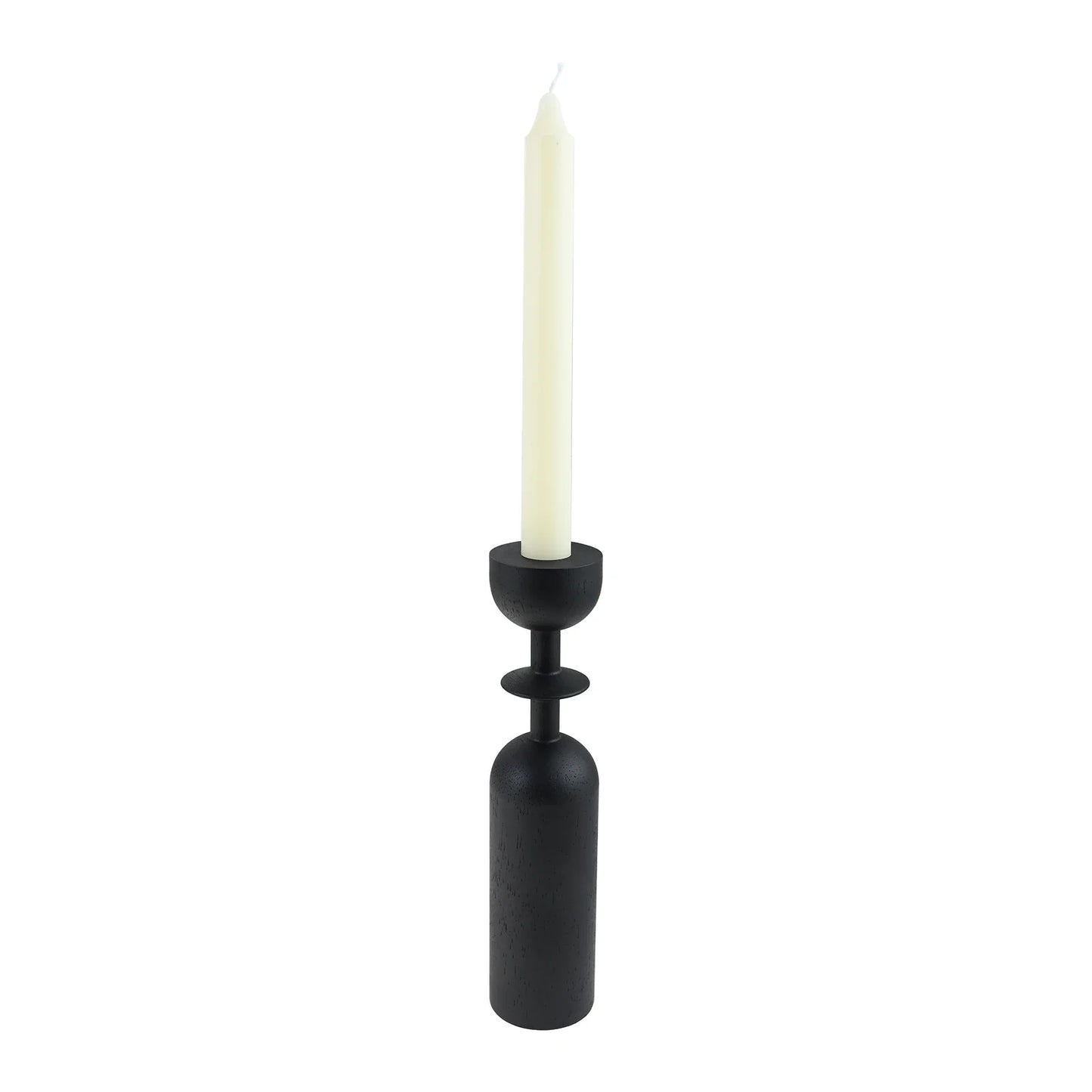 Black Wooden Candlestick Holders Set of 3 | Home Decor