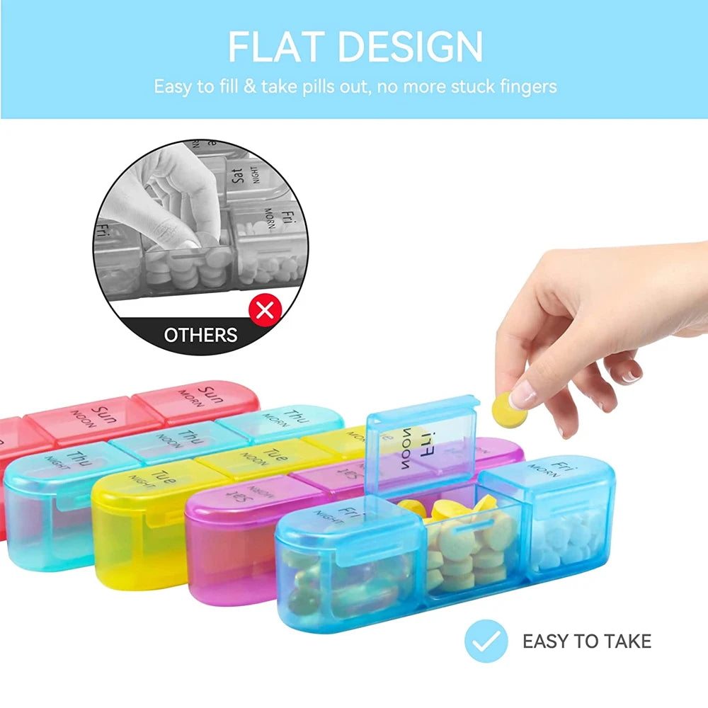 Weekly Pill Organizer,Daily Pill Box 7 Day,Large Travel Pill Case with 21 Compartment to Hold Medicine,Vitamin and Supplement Peaceful Pleasures Health and Wellness