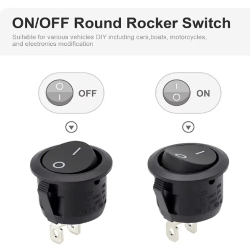 6Pcs Mini Rocker Switch 12 Volt ON Off Toggle Switch with Pre-Wired 6A/250V 10A/125V AC 12V DC Electrical Switches for DIY Apply Peaceful Pleasures Health and Wellness