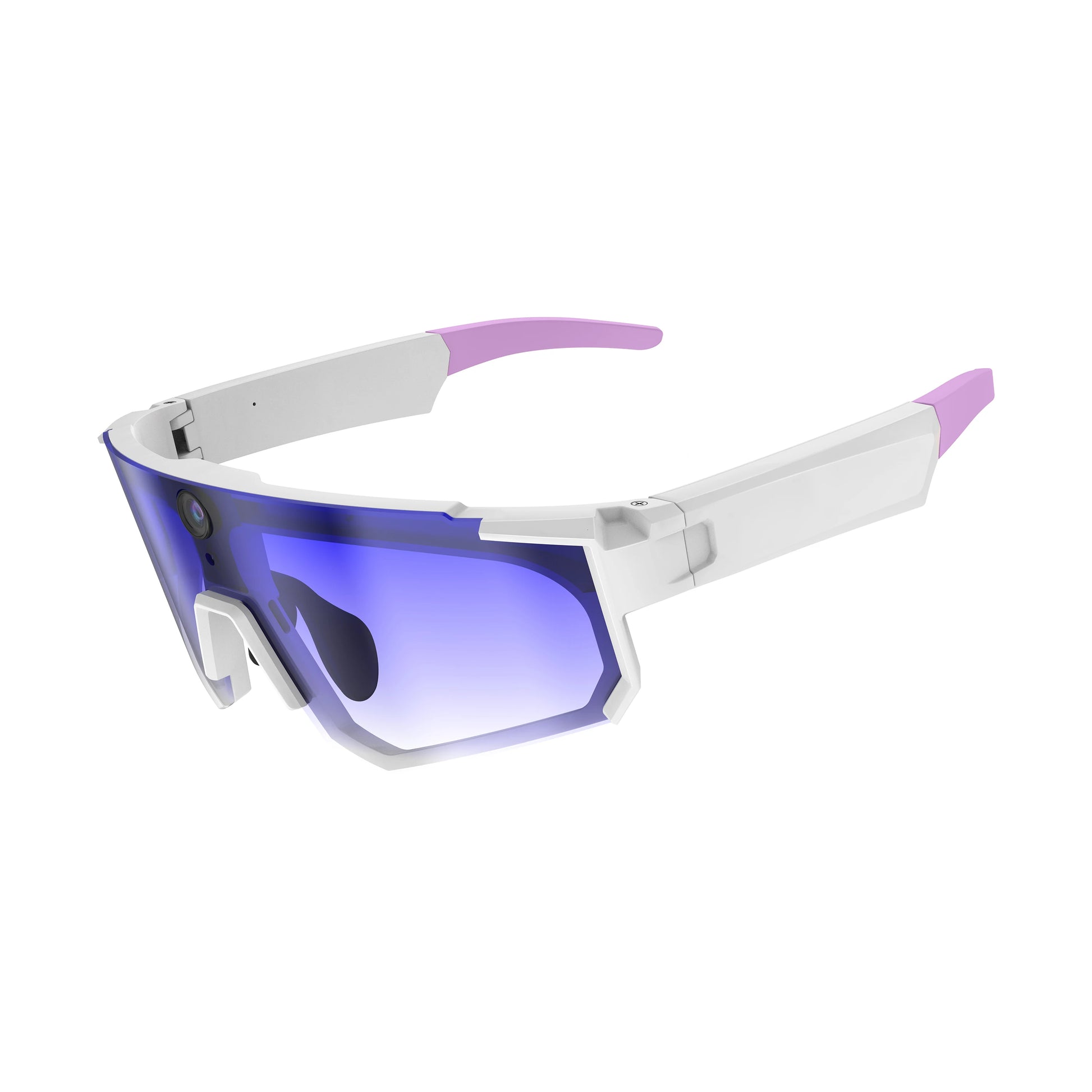 AI Smart Glasses 8MP HD Camera Video Recording WiFi 6 BLE 4.2 Bluetooth Call AI Translation Voice Assistant Anit UV WaterProof Peaceful Pleasures Health and Wellness White Blue Mirror
