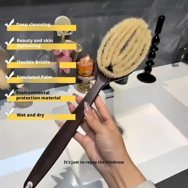 Long Handle Back Scrubber with Natural Coconut Bristles – Dry Brushing, Exfoliation & Circulation Body Brush Peaceful Pleasures Health and Wellness