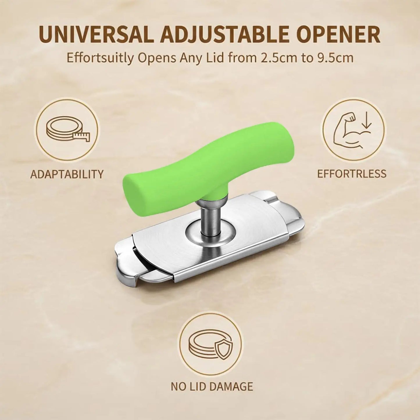 Adjustable Jar Lid Opener For Elderly, Ergonomic Screw Top Opener Kitchen Gadget For Home RV Travel Restaurant & Meal Prep Peaceful Pleasures Health and Wellness