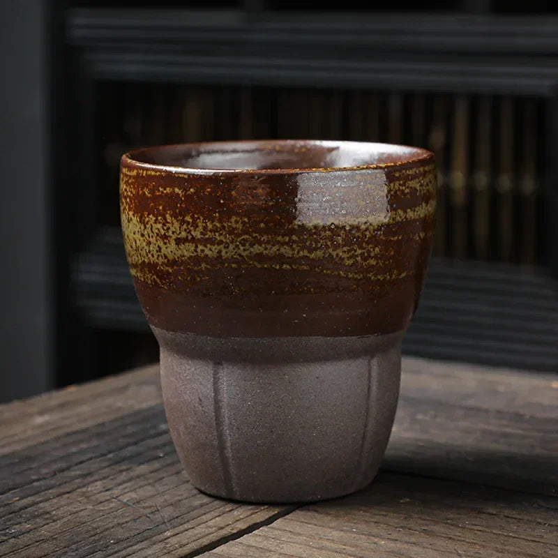 Master's Cup Japanese Retro Rough Pottery Kung Fu Tea Set Personal Ceramic Water Cup Peaceful Pleasures Health and Wellness Mug-170ML 3 51-100ml