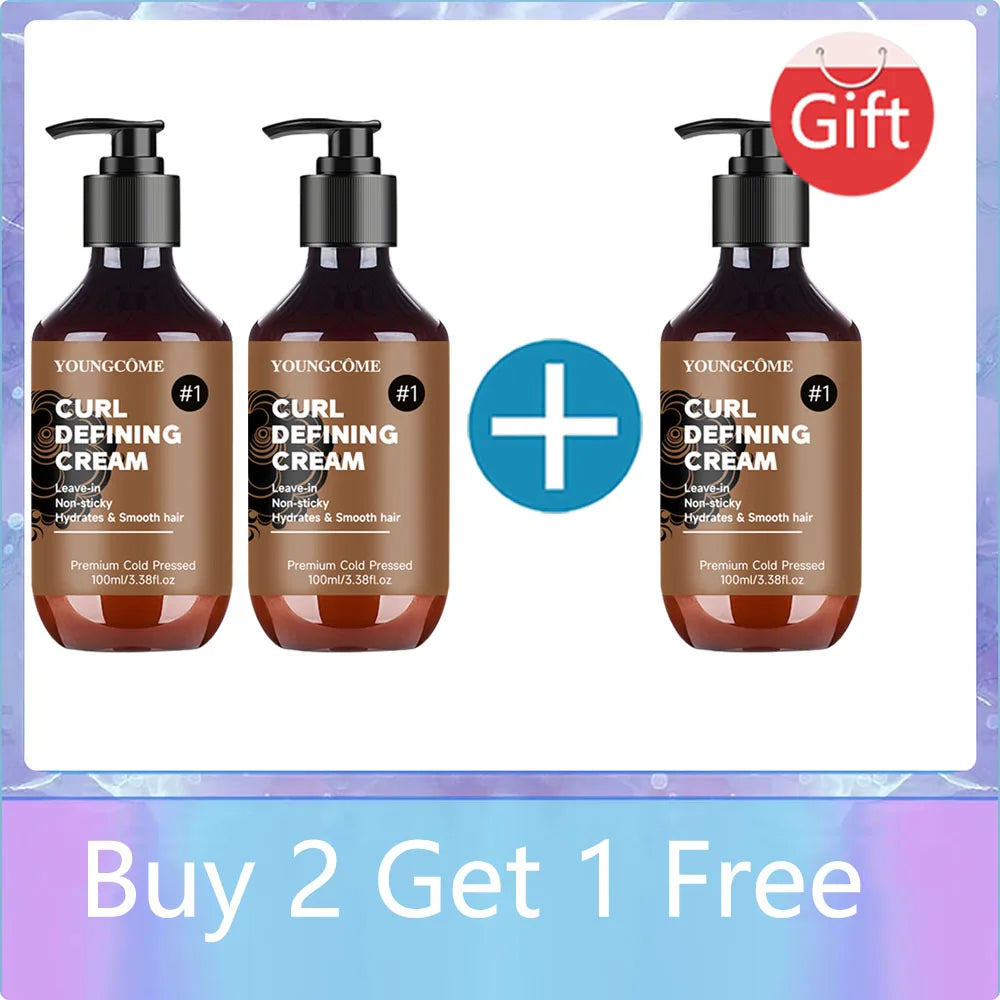 YOUNGCOME Curly Hair Styling Cream | Moisturizing Frizz Control