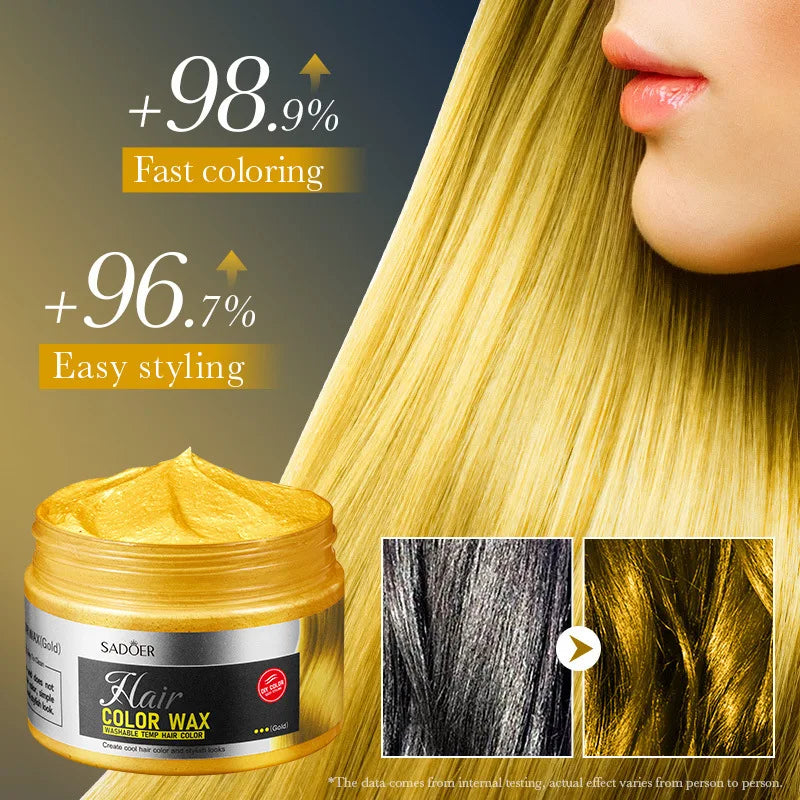 SADOER Hair Colour Wax Easy To Wash DIY Hairs Dyed Mud Long Lasting Dye for Eyebrow Beards Coloring Temporary Hair Cream Peaceful Pleasures Health and Wellness