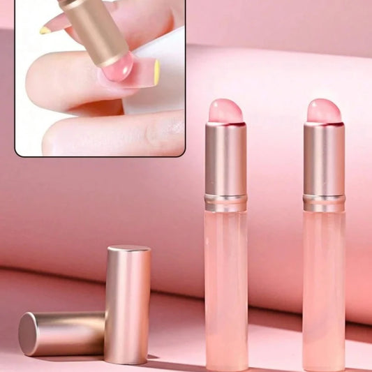 Jelly Pink Nail Art Silicone Brush Reusable Mirror Powder Pigment Applying Manicure Tool Soft Q-elastic Smudge Nail Brush Stick Peaceful Pleasures Health and Wellness
