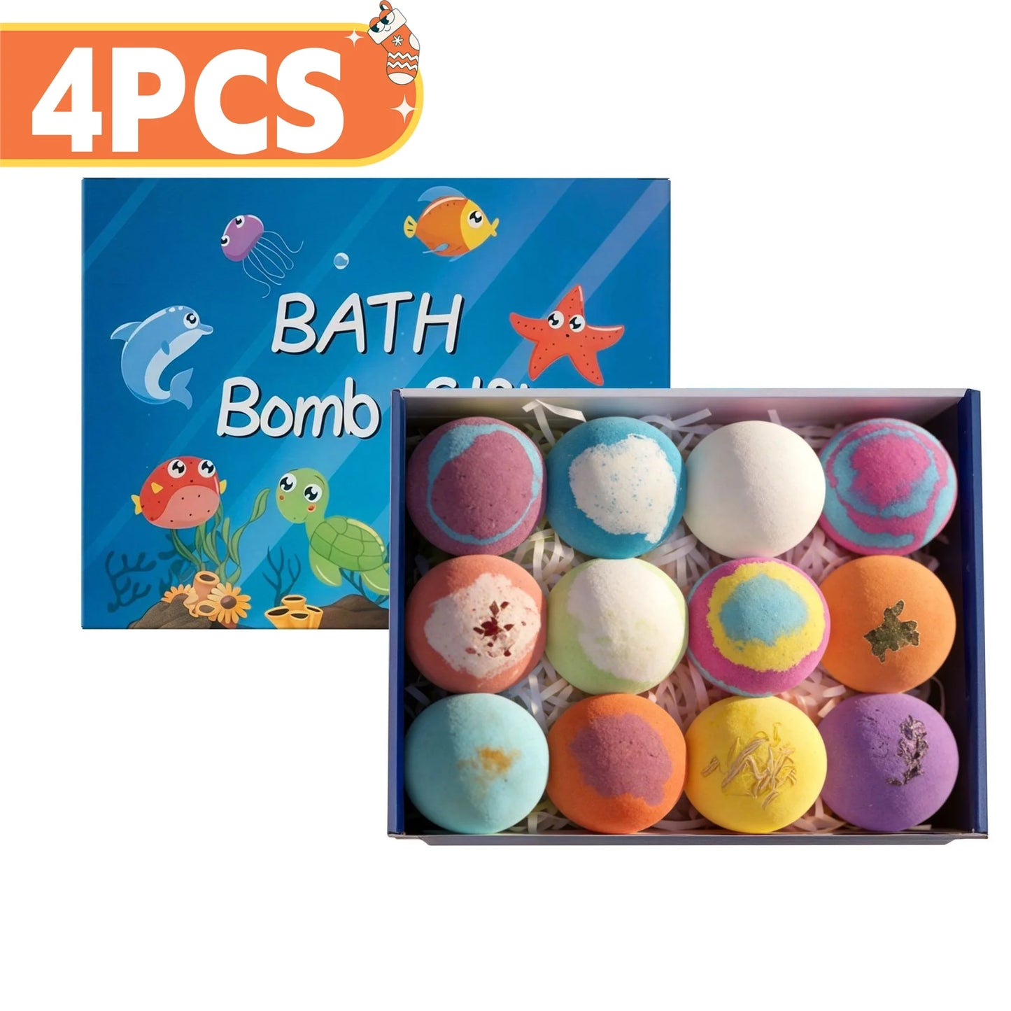Natural Fizzy Bath Bombs Gift Set for Kids & Adults – 12 Pack