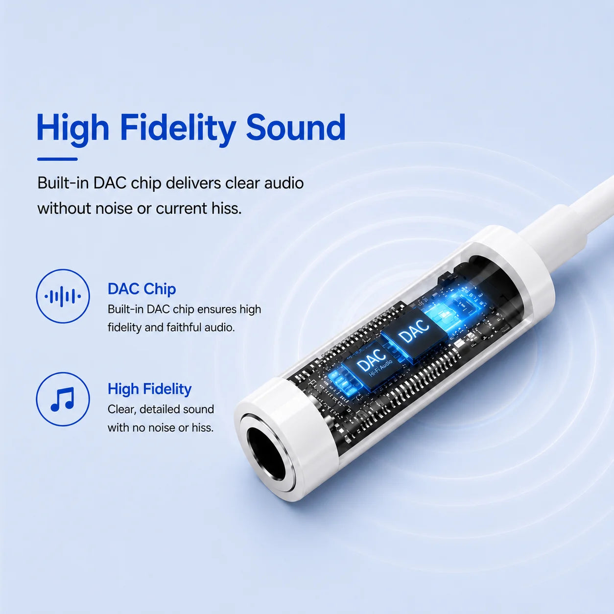 USB-C to 3.5mm HiFi DAC Headphone Adapter | Digital Audio Jack DAC Headphone Adapter Peaceful Pleasures Health and Wellness