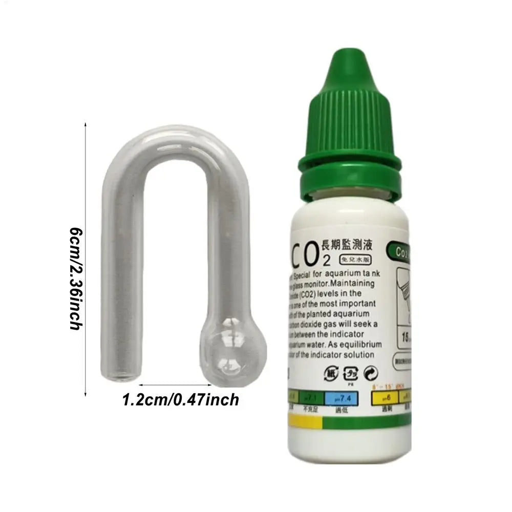 CO2 Indicator Drop Checker Solution Long Term Monitor Test Fish Tank Glass Aquatic Co2 Tester for Fish Tank Aquariums Peaceful Pleasures Health and Wellness drop shape