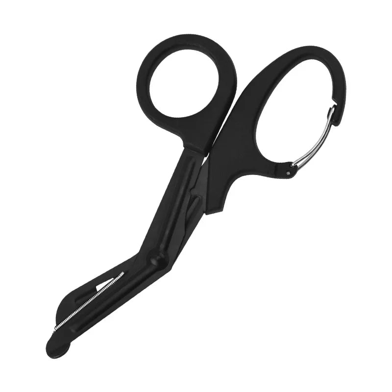 Gauze Scissors Stainless Steel Portable Elbow Home Outdoor Trimming Clip Multi-color Multi-specification Outdoor Camping Use Peaceful Pleasures Health and Wellness Black 15cm