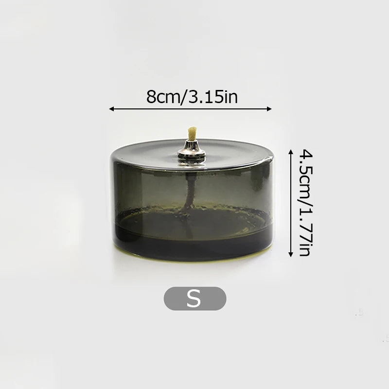 Creative Colorful Handcrafted Glass Candlestick Oil Lamp European Decorative Home Ornament Fashionable Home Decoration Practical Peaceful Pleasures Health and Wellness Green S