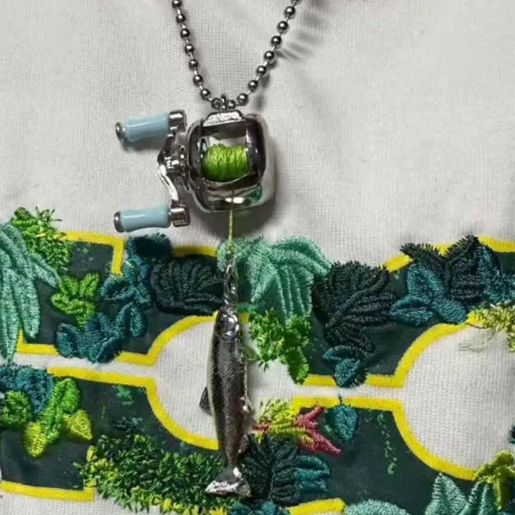 Fishing Reel Necklace – Spinning Pendant Gift for Anglers