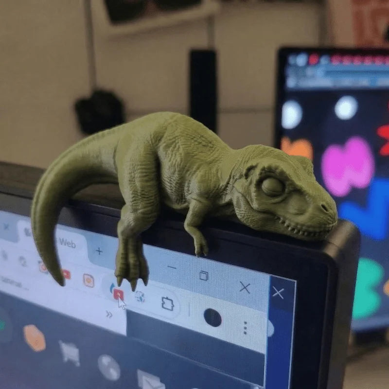 1-Piece Sleeping Dragon-Shaped Monitor Ornament, Stylish and Cute Dinosaur Desktop Decoration Suitable for Computer Screens, Animal-Themed Home and Office Decor Accessory, Unique and Thoughtful Collectible Gift Peaceful Pleasures Health and Wellness