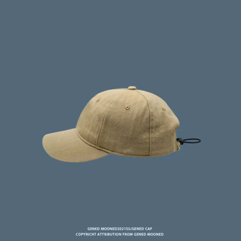 Drawstring Curved Brim Cotton Cap | Unisex Sun Hat