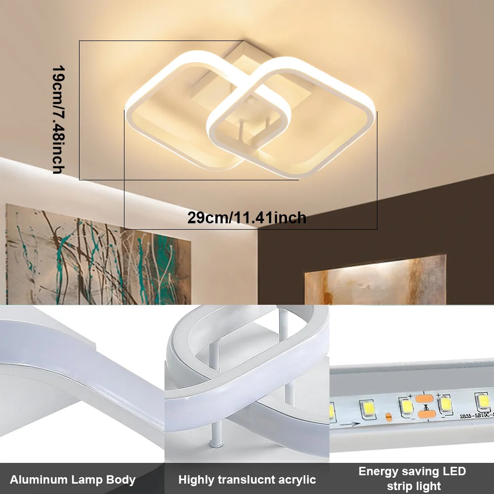 RUNTOIN 2-Ring LED Ceiling Light | Modern Minimalist Lamp