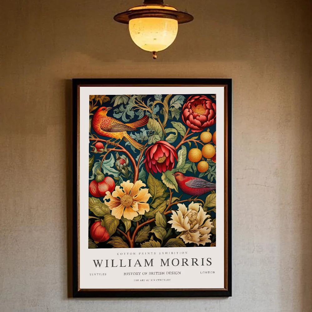 William Morris Animals & Flowers Wall Poster | HD PVC Art Decorative Wall Poster Peaceful Pleasures Health and Wellness