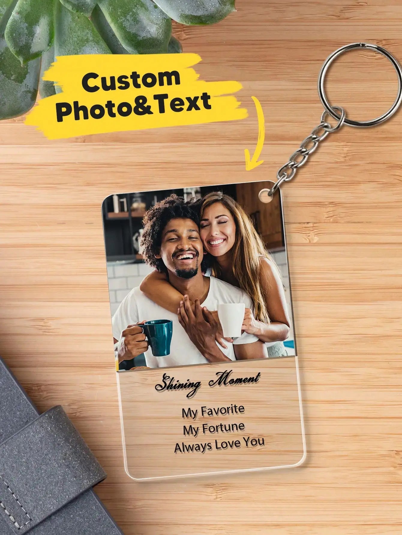 Custom Photo Acrylic Keychain Personalized Picture Text Keychain for Couples Gift Lover Anniversary Birthday Wedding Christmas Peaceful Pleasures Health and Wellness Style3 One Size