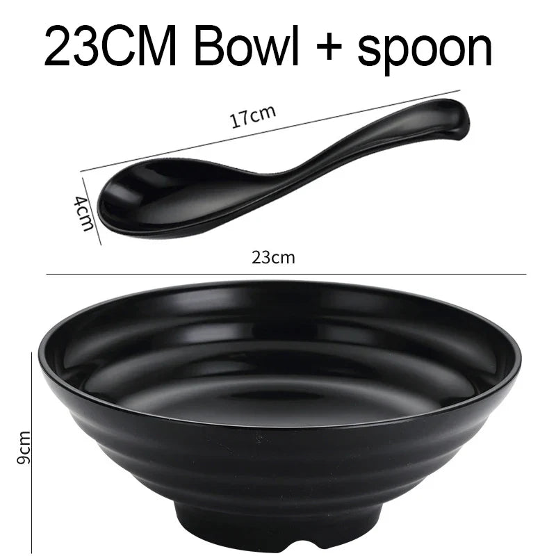 Thickened Plastic Ramen Bowl – Anti-Slip Noodle & Salad Bowl