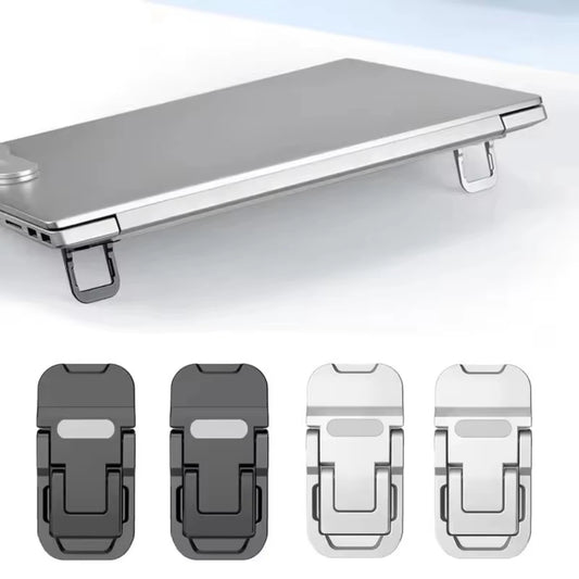 Foldable Mini Laptop Stand | 2-Angle Self-Adhesive Riser Set Laptop Stand Peaceful Pleasures Health and Wellness