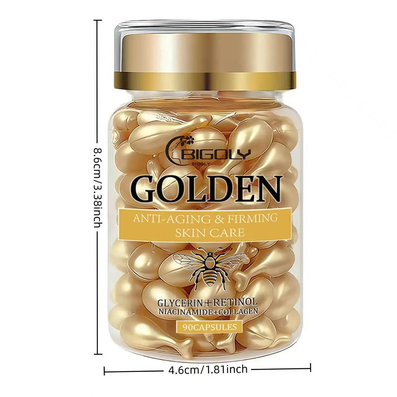 Retinol & Collagen Face Serum Capsules – 90ct Anti-Aging