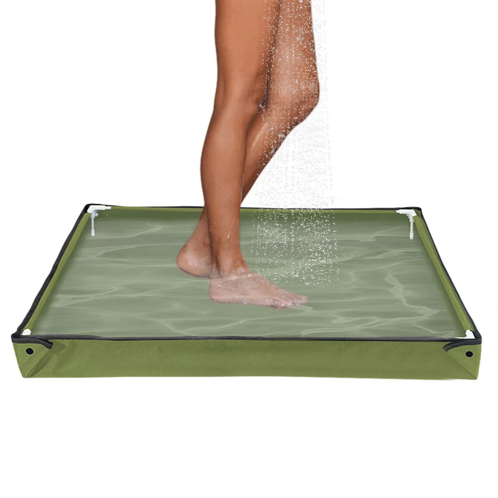 Foldable Portable Shower Base Tray for Camping & Pets Peaceful Pleasures Health and Wellness