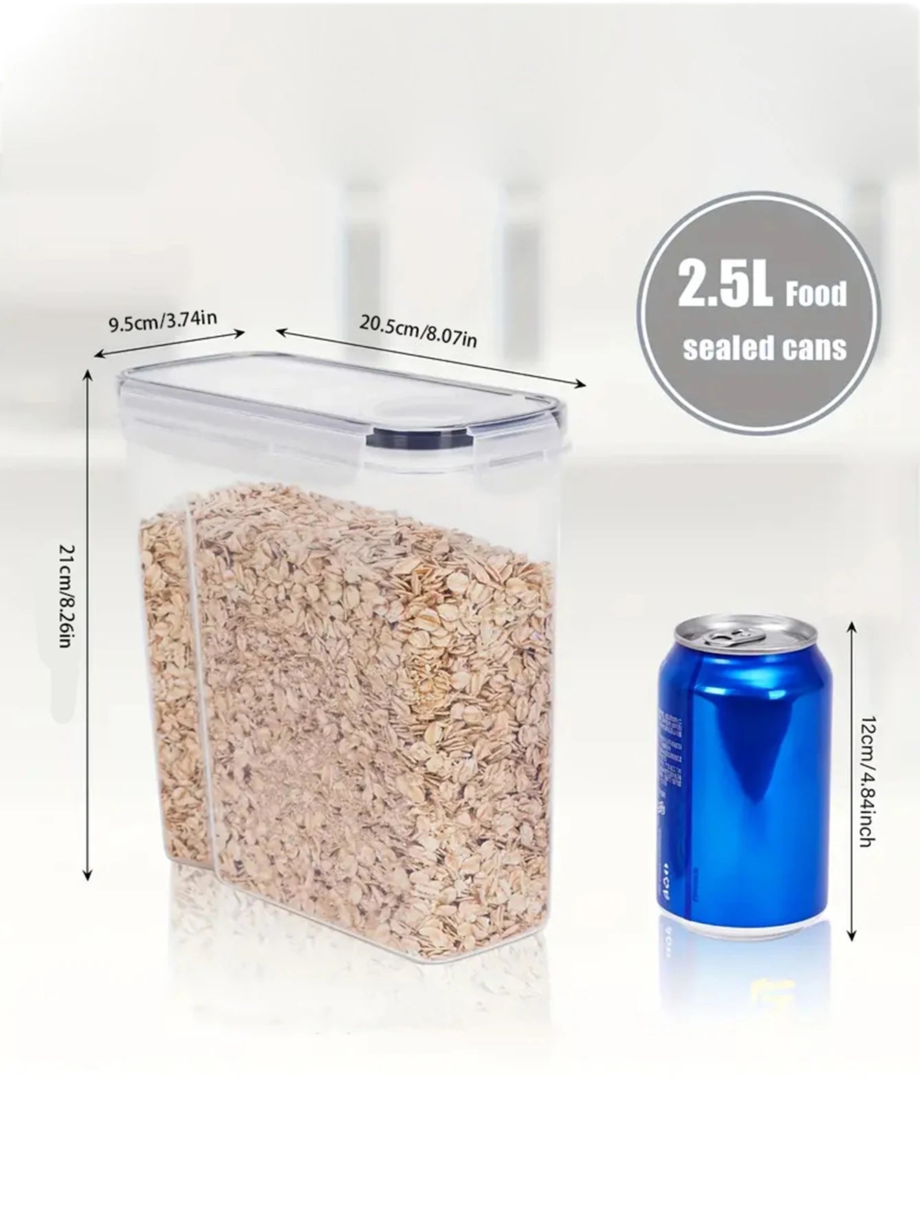 4pcs 2.5L Large Airtight Food Storage Containers with Lids Kitchen Storage Peaceful Pleasures Health and Wellness
