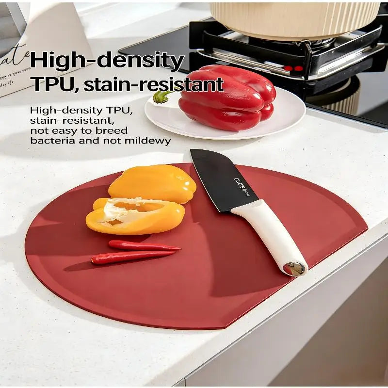 Thick TPU Silicone Cutting Board – Anti-Slip Semi-Circular Chop Pad Silicone Cutting Board Peaceful Pleasures Health and Wellness