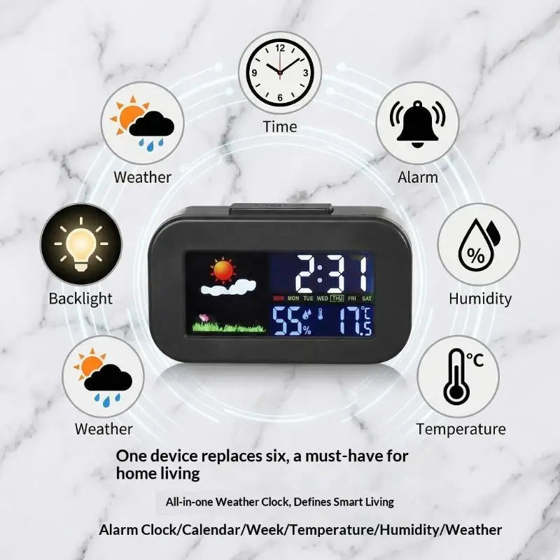 Weather Station Clock – Color Display, Temp & Humidity Monitor