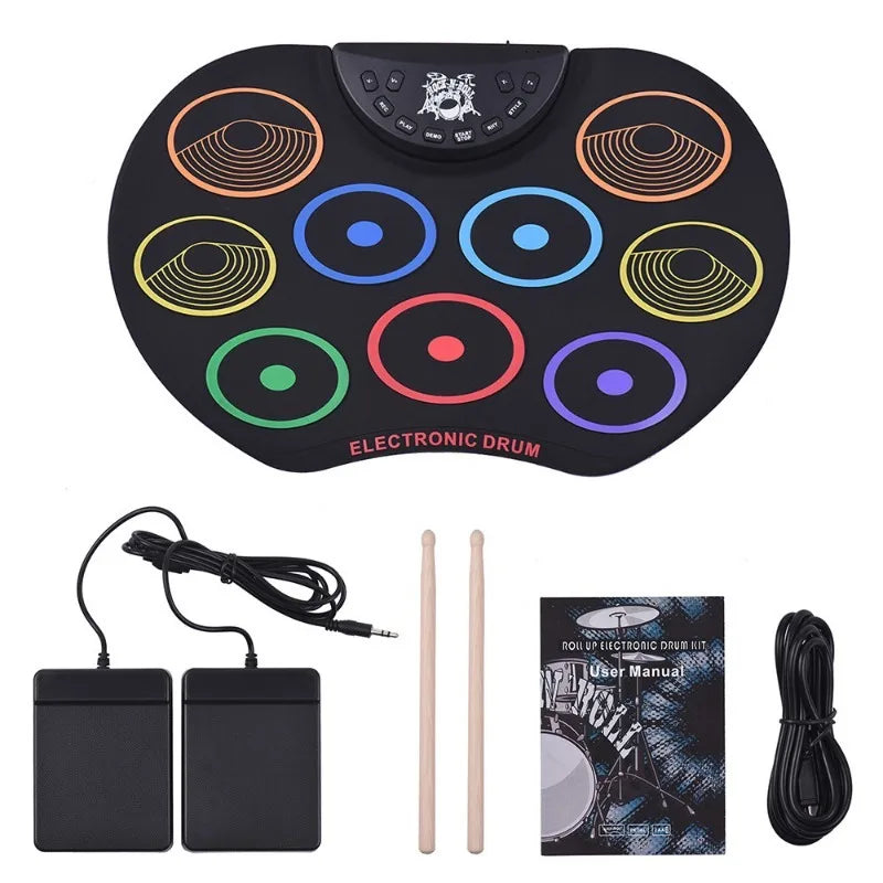 Portable Electronic Drum USB Roll Silicon Digital 7 Suitable