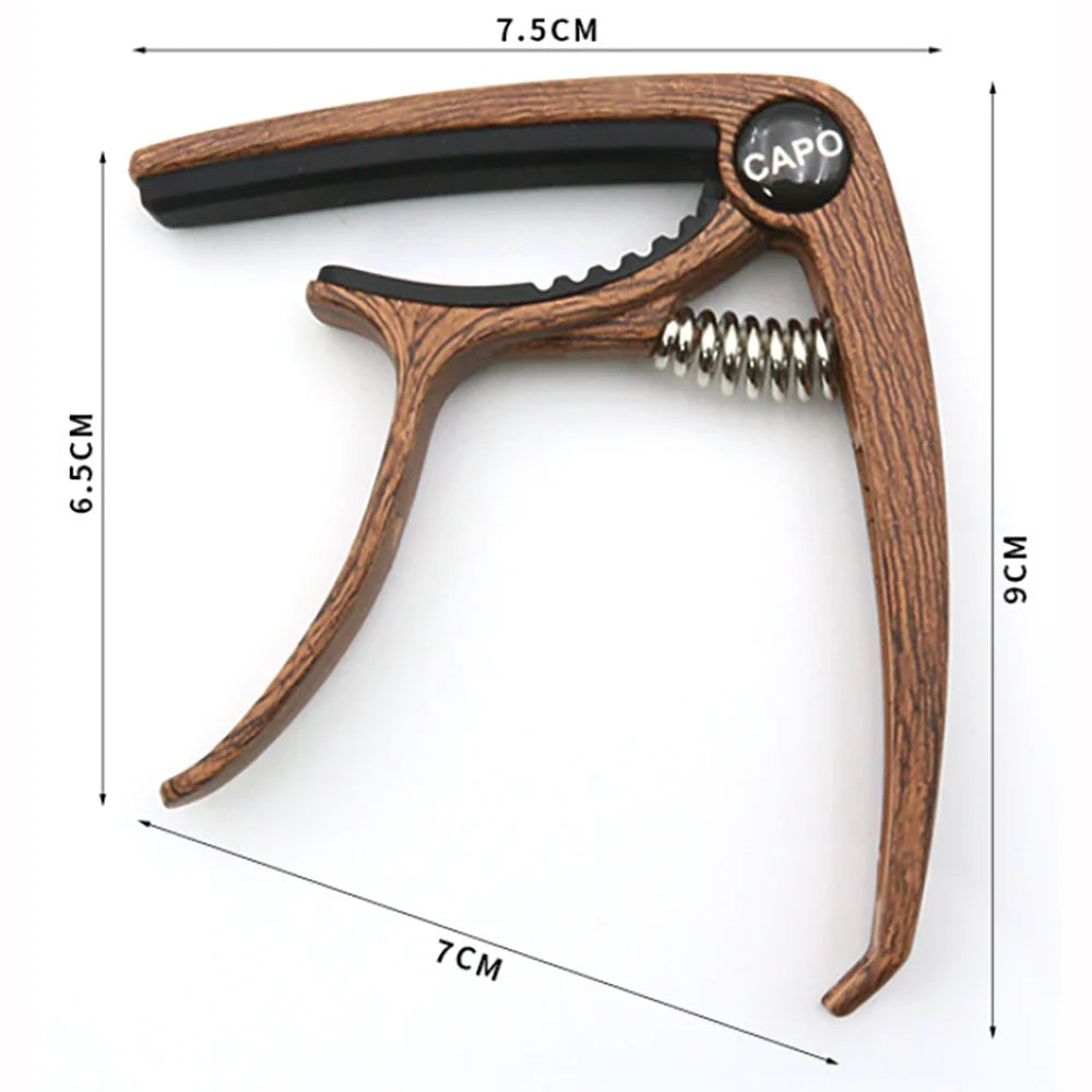 Personalized Metal Guitar Capo | Engraved Wood Grain Gift