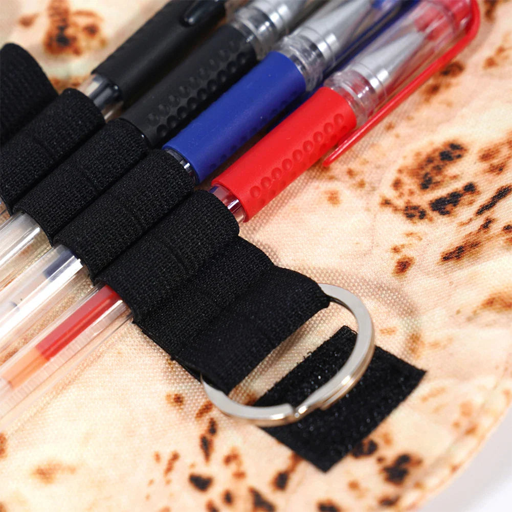Cartoon Burrito Roll-Up Pencil Case | Funny Canvas Pen Pouch