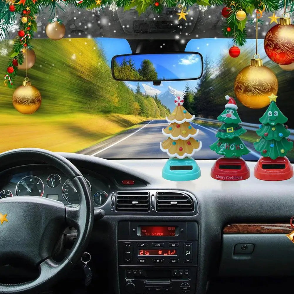 Solar Dancing Christmas Tree Car Ornament 2025 | Dashboard Car Dashboard Ornament Peaceful Pleasures Health and Wellness