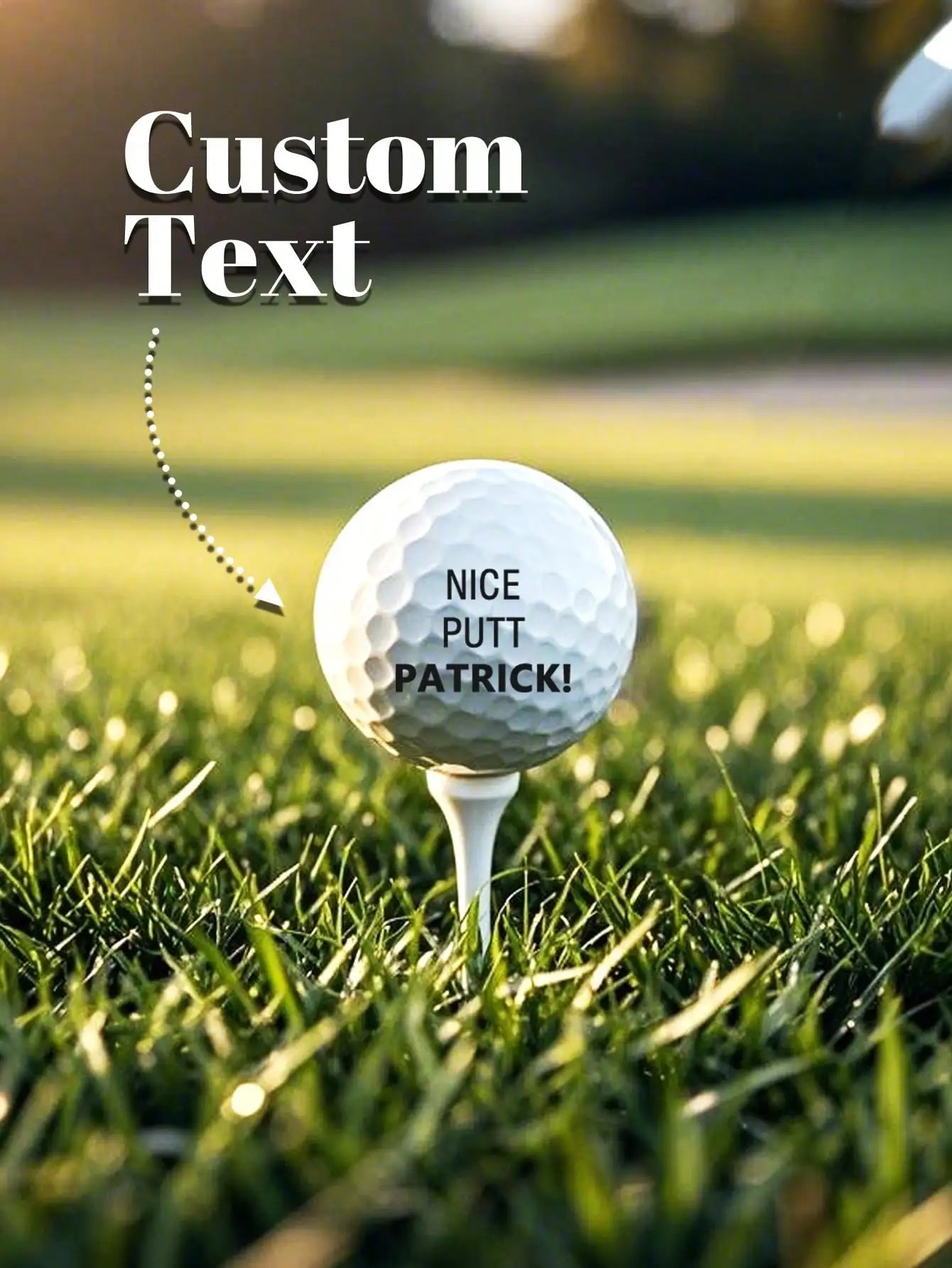 Custom Text Golf Ball Personalized Name Quote 3 Styles Premium Practice Gift For Golfer Dad Husband Friend Father Birthday Peaceful Pleasures Health and Wellness Text 1 Side Print 1pc