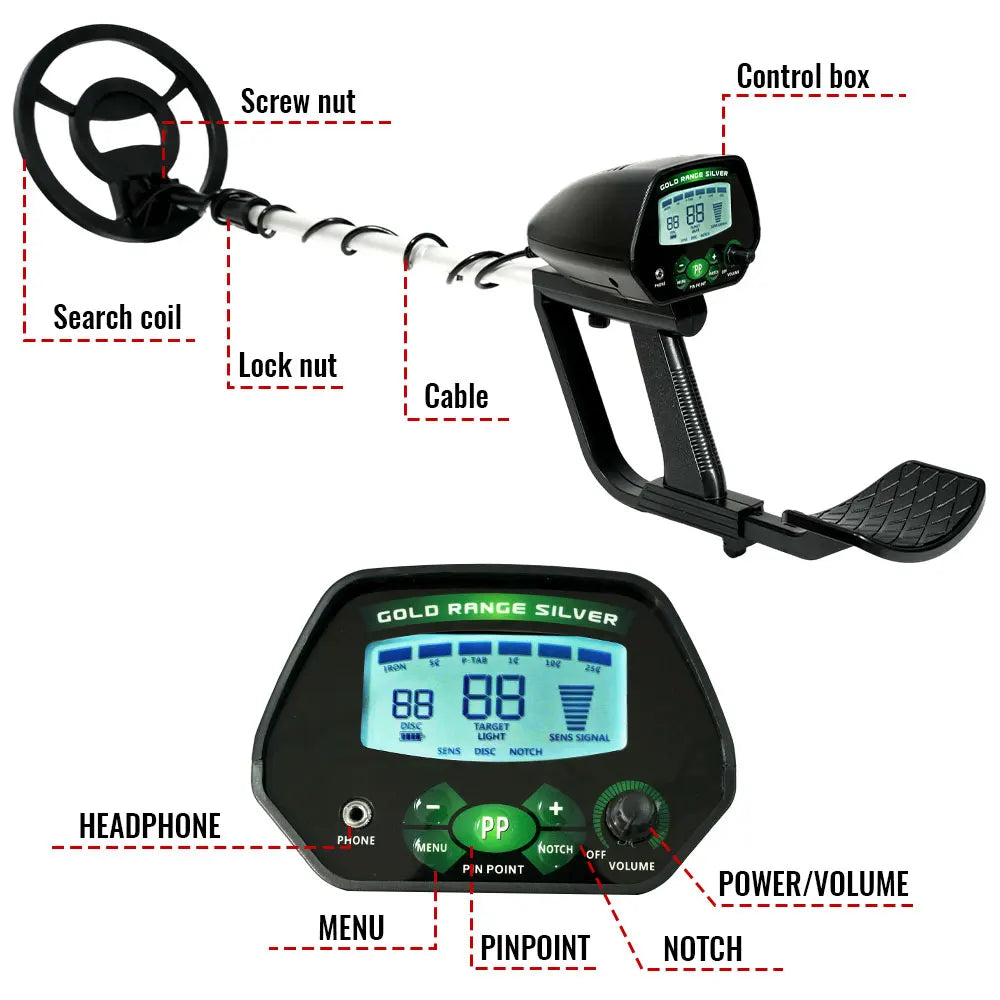 MD-4090 Professional Metal Detector Finder Waterproof Search Coil Seeker Treasure Underground Gold Detector High Accuracy Peaceful Pleasures Health and Wellness