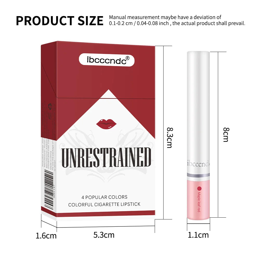 Lakerain 4 Colors Cigarette Lipsticks Velvet Matte Waterproof Long-lasting Lip Non-Stick Cup Cigarette Lipstick Makeup For Women Peaceful Pleasures Health and Wellness