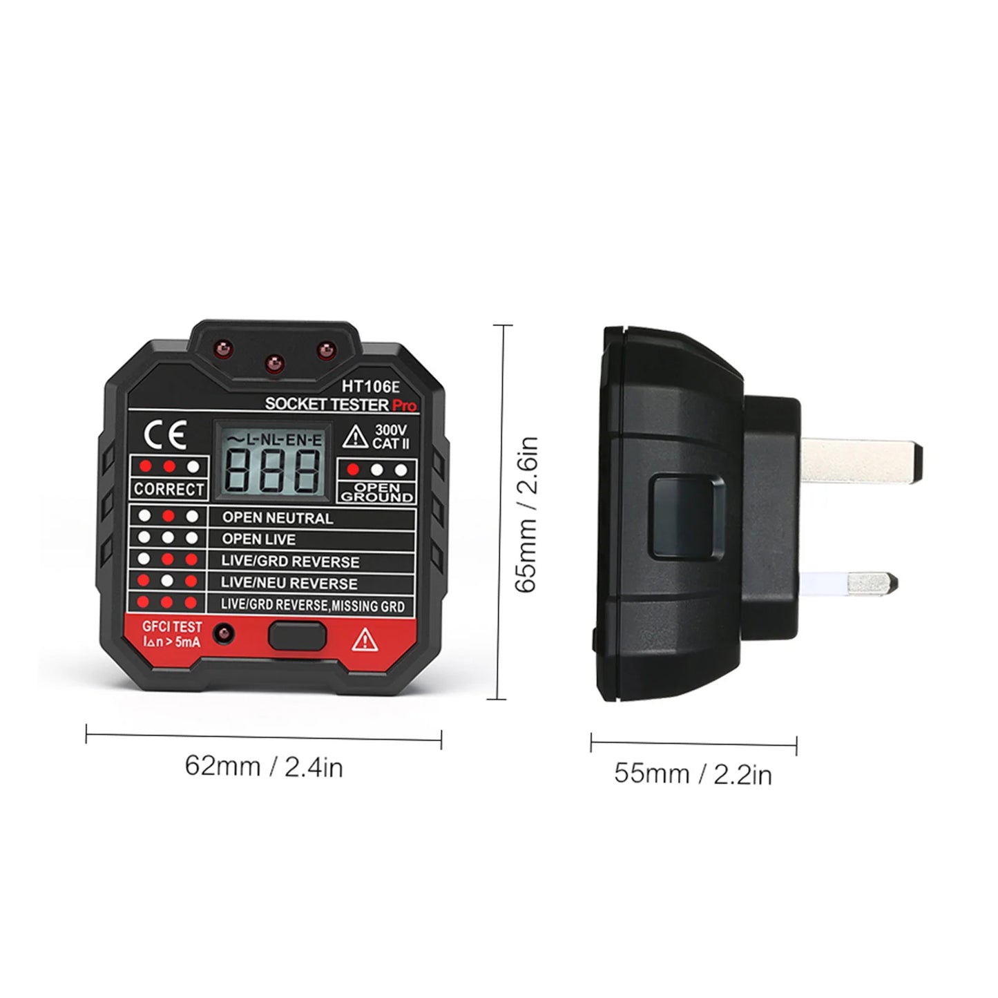 HABOTEST Advanced RCD Electric Socket Tester Wall Plug Breaker Finder Electric Leakage Test with Voltage Backlight LCD Display Peaceful Pleasures Health and Wellness