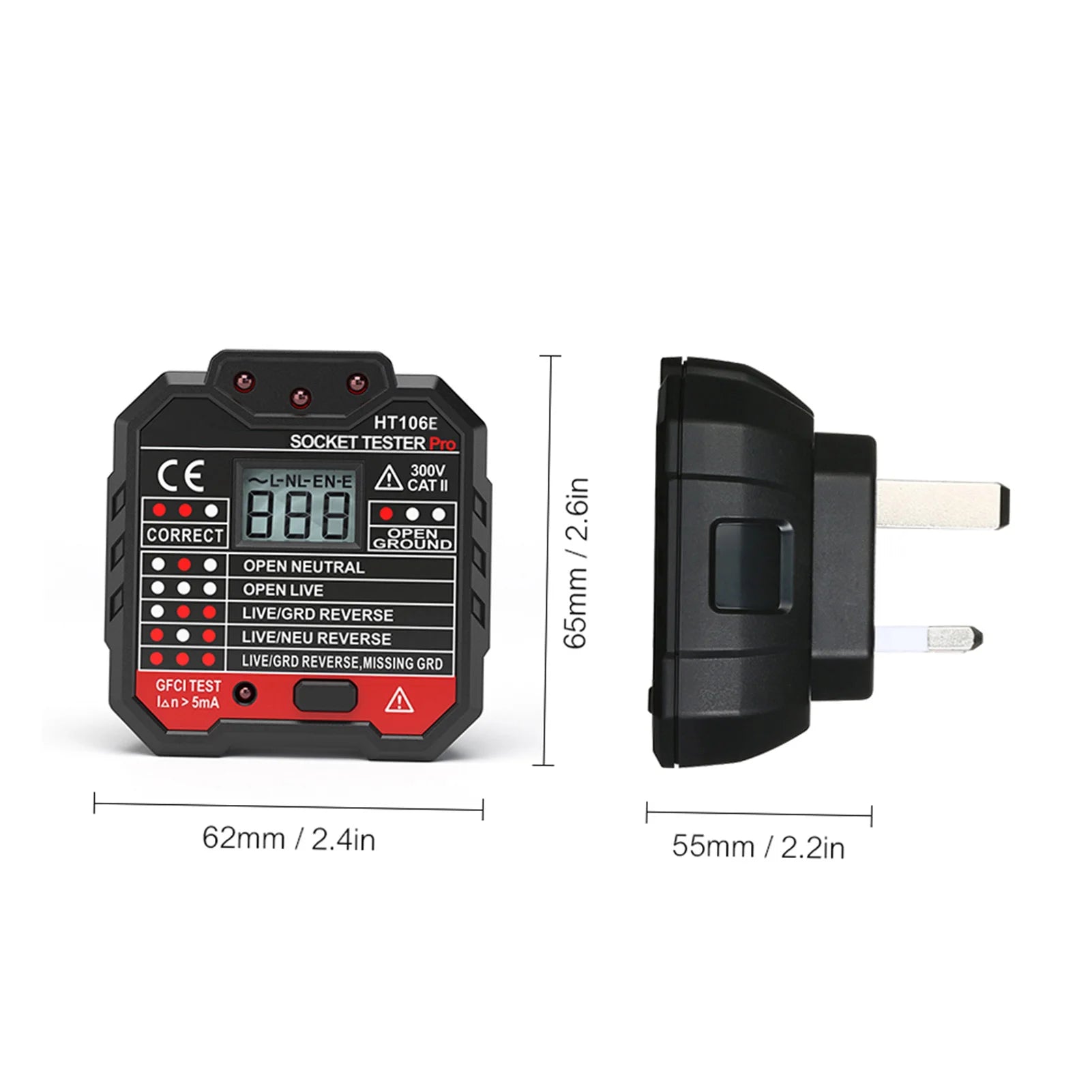 HABOTEST Advanced RCD Electric Socket Tester Wall Plug Breaker Finder Electric Leakage Test with Voltage Backlight LCD Display Peaceful Pleasures Health and Wellness