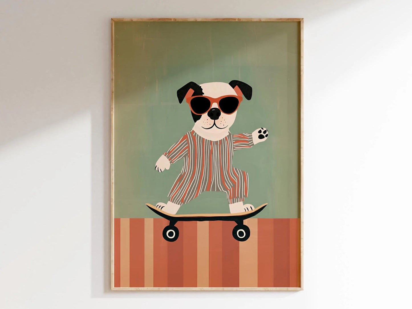 Cute Skateboard Dog Dachshund Canvas Prints Poster Cartoon Funny Animal Art Prints Bedroom Nursery Wall Art Home Decor Poster Peaceful Pleasures Health and Wellness I 30x40cm Unframed