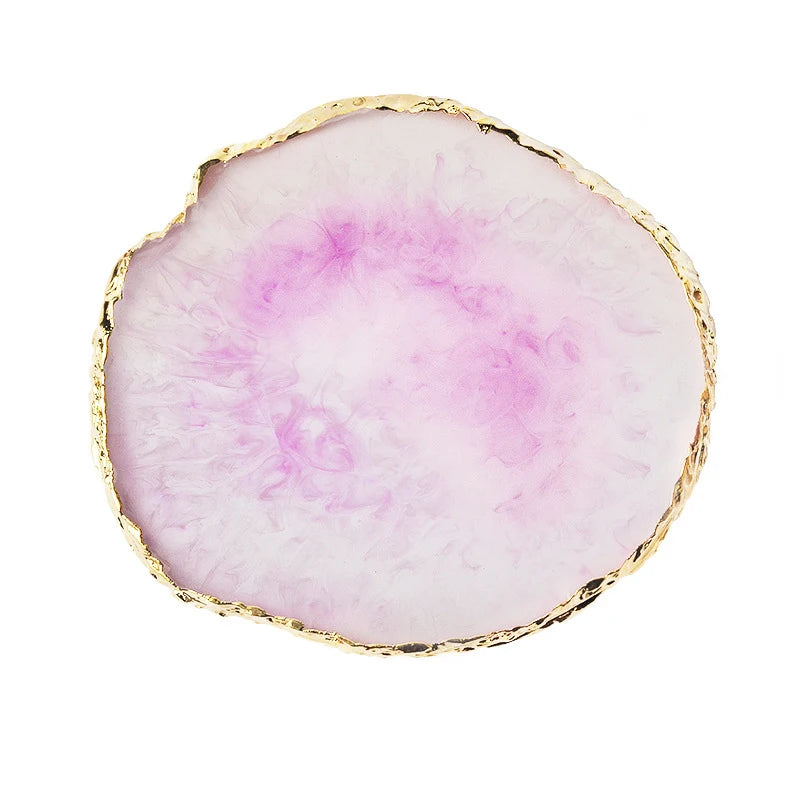 Resin Agate Stone Nail Art Palette False Nail Tips Mixing Color Drawing Pallet Gel Polish Display Shelf Manicure Tool Peaceful Pleasures Health and Wellness Purple