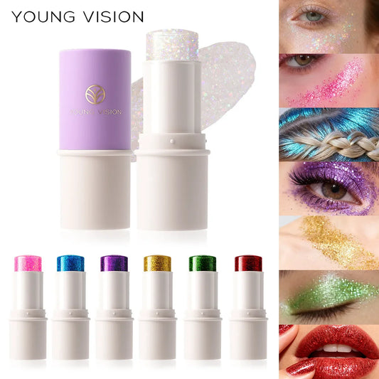 7-Color Face & Body Glitter Stick – Waterproof Festival Makeup Face & Body Glitter Oasis Select