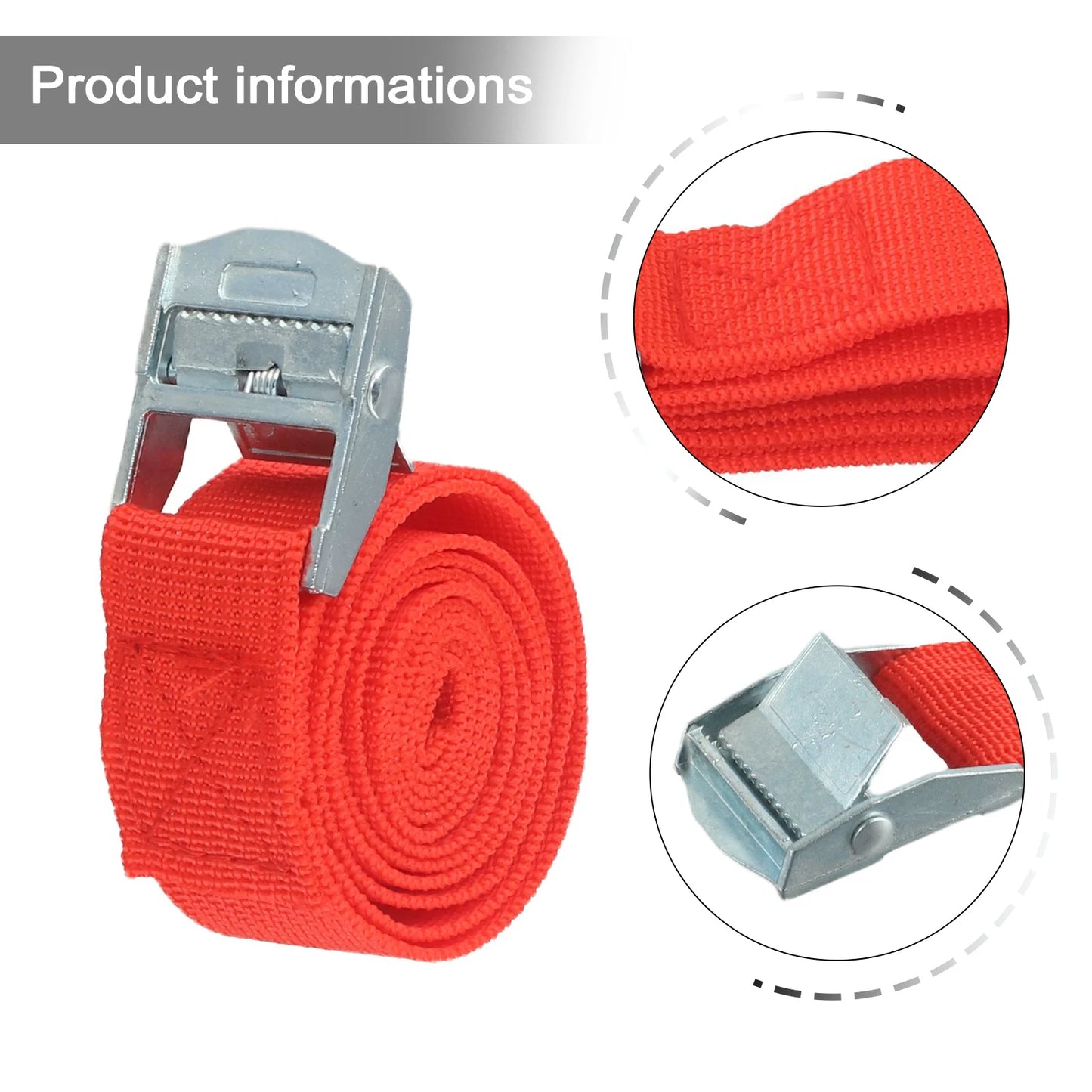 1M Lashing Strap W Buckle Nylon Quick Release Cargo Tie Down Luggage