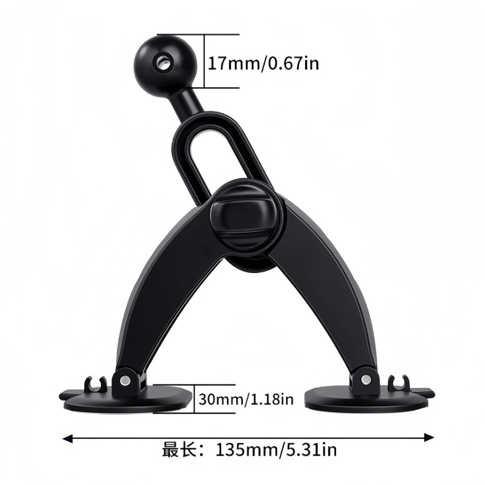 Universal 17mm Ball Head Car Dash Dual Self Adhesive Base 360 Degree Rotation Phone Holder Cellphone Support Bracket Accessories Peaceful Pleasures Health and Wellness S1