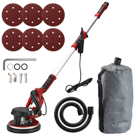 Multifunctional Wall Sander Wall Putty Grinder Sandpaper Machine Telescopic Long Pole Wall Grinding Machine with Light Peaceful Pleasures Health and Wellness