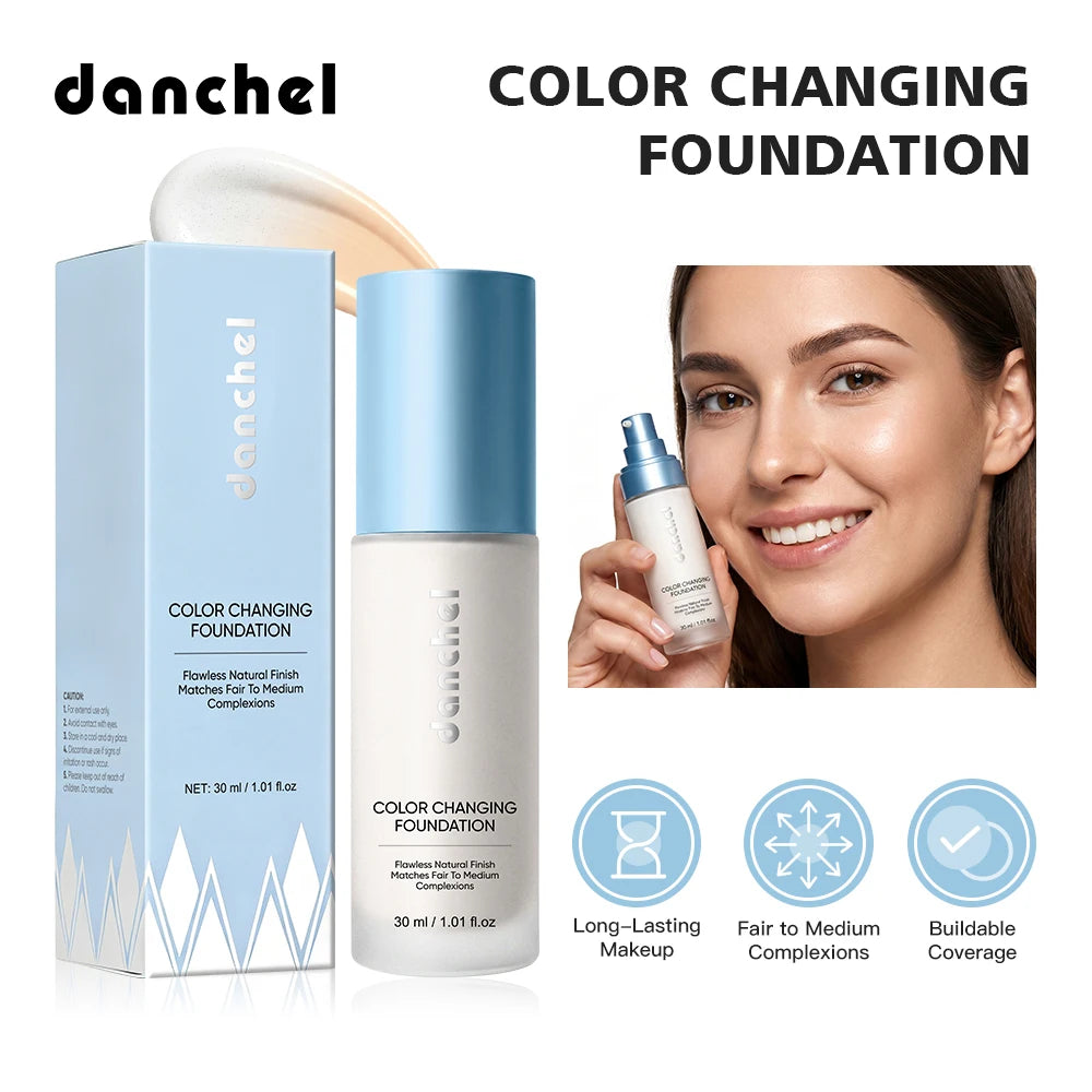 Color Changing Foundation Deep Hydration 12h Hold Makeup Intelligent Adaptation Skin Color Even Skin Tone Foundation Cosmetics Peaceful Pleasures Health and Wellness