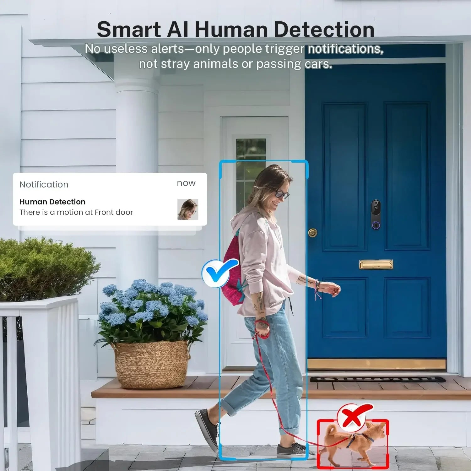 1080p Wireless Video Doorbell Camera with Two-Way Audio, Night Vision, Cloud Storage, AI Motion Detection for Home Security Peaceful Pleasures Health and Wellness