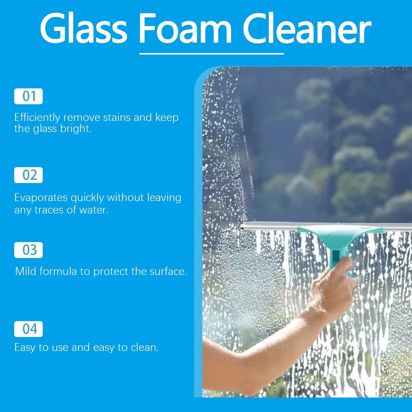 JAKEHOE Glass Foam Cleaner – Streak-Free Windows & Mirrors 120ml